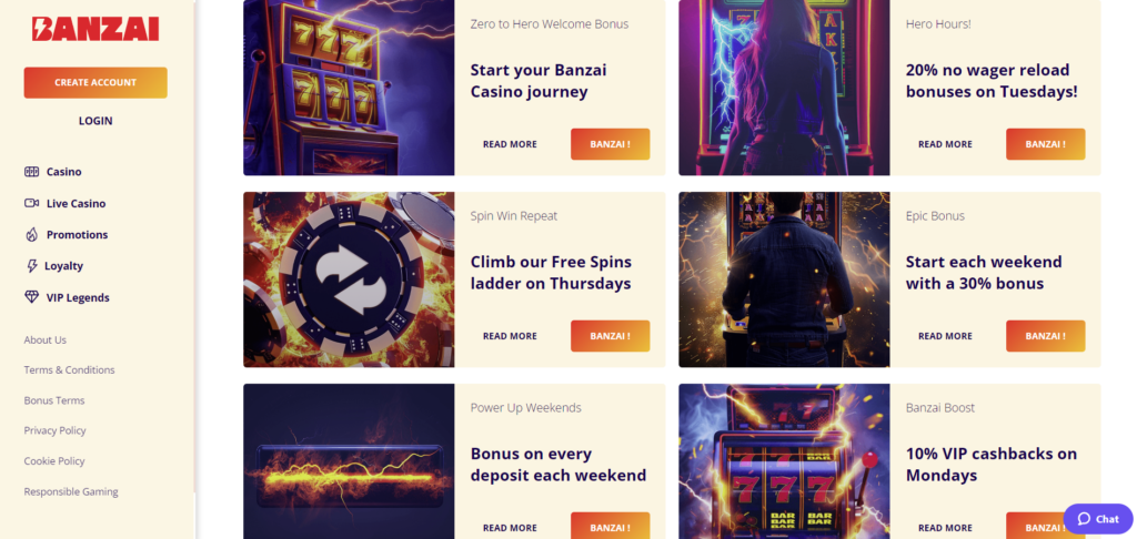 Banzai Casino Welcome Bonus