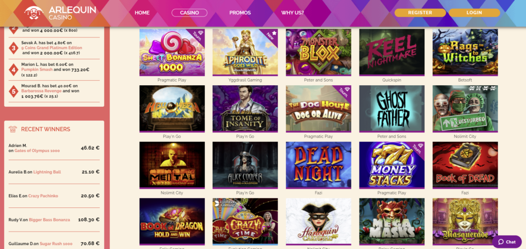 Arlequin Casino Games