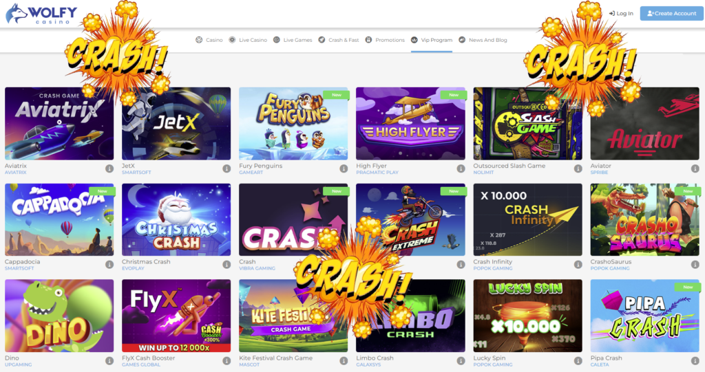 The Wolfy Casino Crash Games