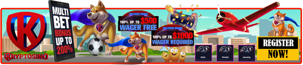 Kryptosino casino welcome bonus banner