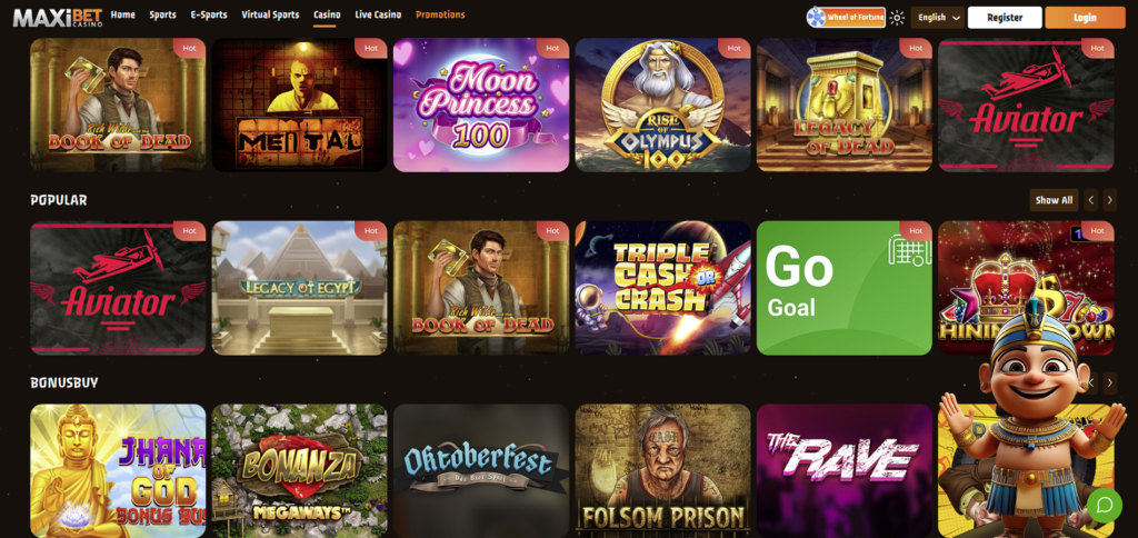 maxibet casino games