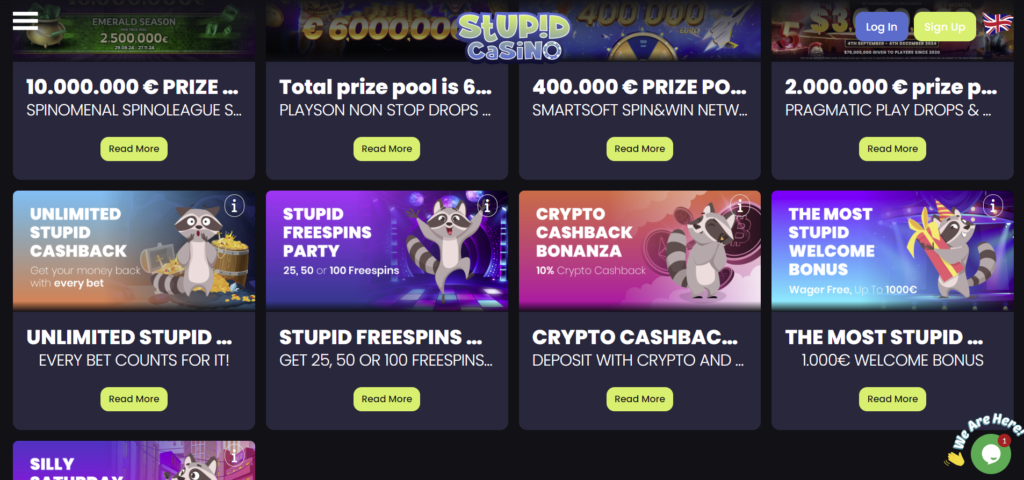 Stupid Casino Welcome Bonus & Promotions